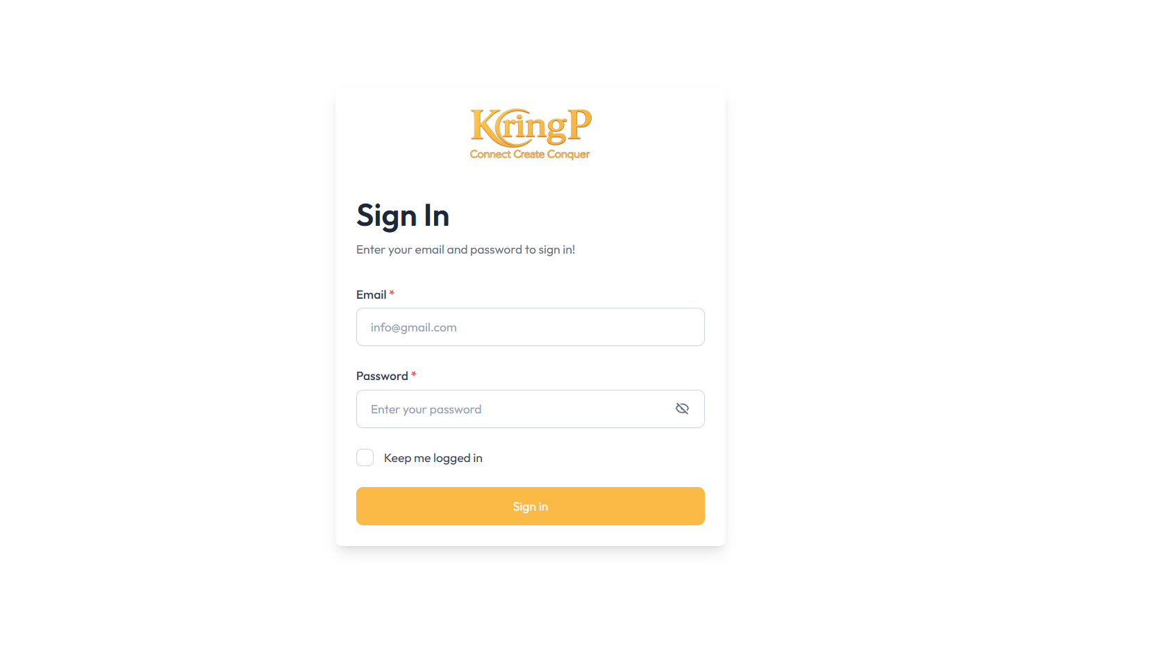 KringP Admin preview