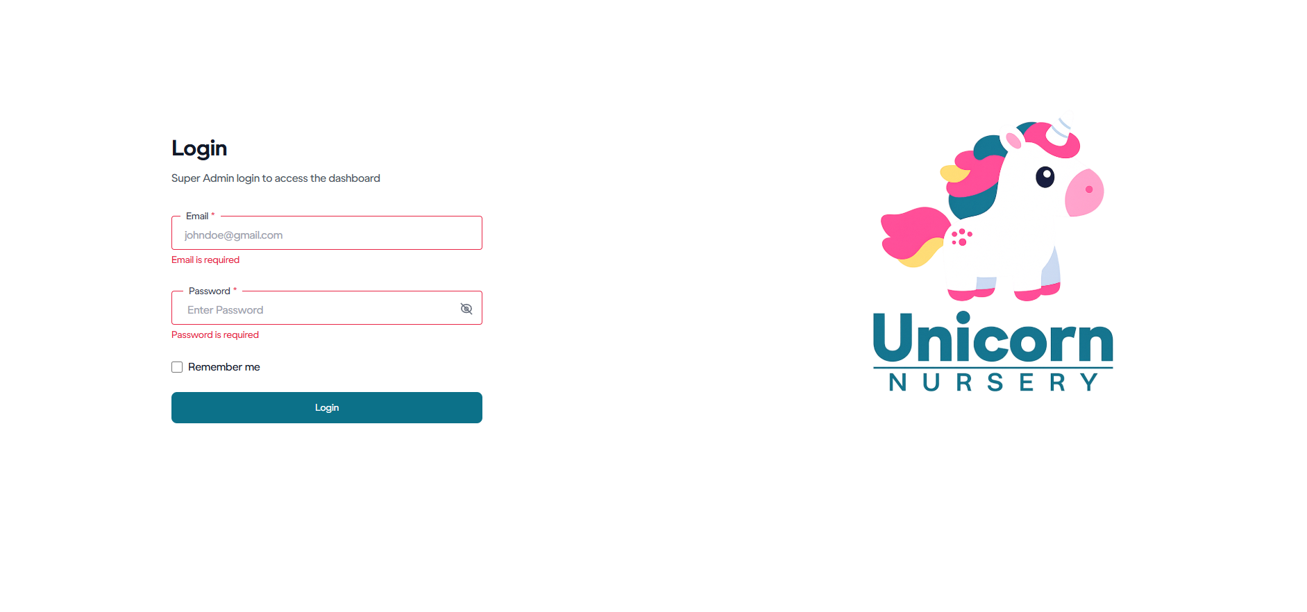 Unicorn Class Admin preview